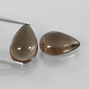 5.69 ct Brown Smoky Quartz Gemstone, Smoky Quartz Gem in Pear Cabochon Shape for Sale.