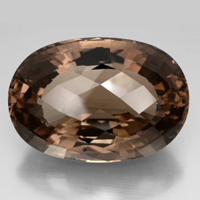 194.90 ct Brown Smoky Quartz Gemstone, Smoky Quartz Gem in Oval Checkerboard Shape for Sale.