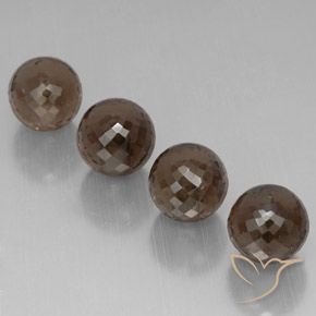 27.23 ctw Brown Smoky Quartz Stones, Natural Smoky Quartz in Half-Drilled Sphere Shape for Sale