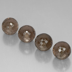 26.97 ct Brown Smoky Quartz Stone, Natural Smoky Quartz in Half-Drilled Sphere Shape for Sale