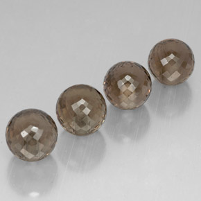 27.82 ct Brown Smoky Quartz Gemstone, Smoky Quartz Gem in Half-Drilled Sphere Shape for Sale.