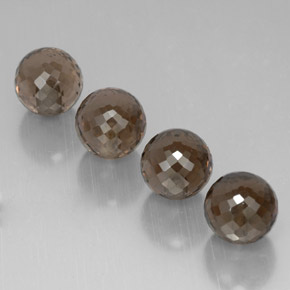 27.27 ctw Brown Smoky Quartz Stones, Natural Smoky Quartz in Half-Drilled Sphere Shape for Sale