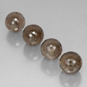 27.70 ctw Brown Smoky Quartz Stones, Natural Smoky Quartz in Half-Drilled Sphere Shape for Sale