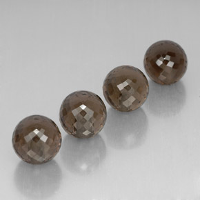 27.48 ctw Brown Smoky Quartz Stones, Natural Smoky Quartz in Half-Drilled Sphere Shape for Sale