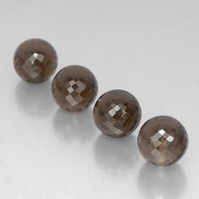 Chocolate Brown Rauchquarz Edelstein - 6.9ct halbgebohrte Kugel (ID: 321727)