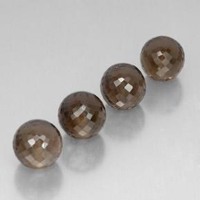 27.58 ct Brown Smoky Quartz Stone, Natural Smoky Quartz in Half-Drilled Sphere Shape for Sale