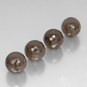 27.96 ctw Brown Smoky Quartz Stones, Natural Smoky Quartz in Half-Drilled Sphere Shape for Sale