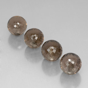 27.30 ct Brown Smoky Quartz Gemstone, Smoky Quartz Gem in Half-Drilled Sphere Shape for Sale.
