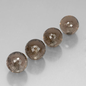27.30 ct Brown Smoky Quartz Stone, Natural Smoky Quartz in Half-Drilled Sphere Shape for Sale