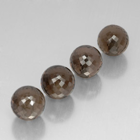 27.35 ct Brown Smoky Quartz Stone, Natural Smoky Quartz in Half-Drilled Sphere Shape for Sale