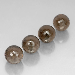 27.65 ct Brown Smoky Quartz Stone, Natural Smoky Quartz in Half-Drilled Sphere Shape for Sale
