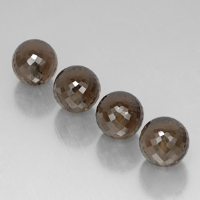 27.83 ct Brown Smoky Quartz Gemstone, Smoky Quartz Gem in Half-Drilled Sphere Shape for Sale.