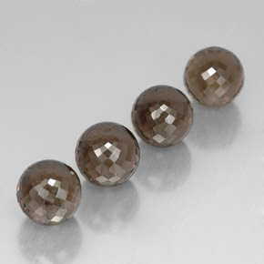27.49 ctw Brown Smoky Quartz Stones, Natural Smoky Quartz in Half-Drilled Sphere Shape for Sale