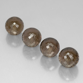 26.38 ct Brown Smoky Quartz Gemstone, Smoky Quartz Gem in Half-Drilled Sphere Shape for Sale.