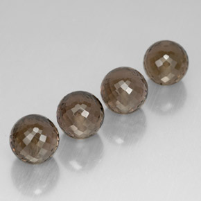 26.38 ct Brown Smoky Quartz Stone, Natural Smoky Quartz in Half-Drilled Sphere Shape for Sale