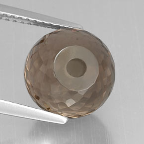 6.68 ct Brown Smoky Quartz Gemstone, Smoky Quartz Gem in Half-Drilled Sphere Shape for Sale.