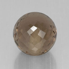 6.68 ct Brown Smoky Quartz Stone, Natural Smoky Quartz in Half-Drilled Sphere Shape for Sale