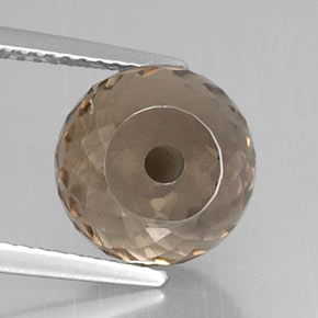 6.91 ct Brown Smoky Quartz Gemstone, Smoky Quartz Gem in Half-Drilled Sphere Shape for Sale.