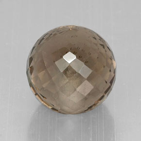 6.91 ct Brown Smoky Quartz Stone, Natural Smoky Quartz in Half-Drilled Sphere Shape for Sale