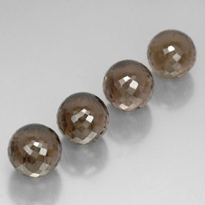 27.26 ct Brown Smoky Quartz Stone, Natural Smoky Quartz in Half-Drilled Sphere Shape for Sale