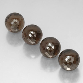 27.49 ct Brown Smoky Quartz Gemstone, Smoky Quartz Gem in Half-Drilled Sphere Shape for Sale.
