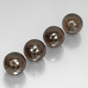 27.49 ct Brown Smoky Quartz Stone, Natural Smoky Quartz in Half-Drilled Sphere Shape for Sale