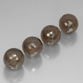 27.16 ct Brown Smoky Quartz Gemstone, Smoky Quartz Gem in Half-Drilled Sphere Shape for Sale.