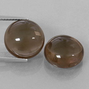 13.17 ctw Brown Smoky Quartz Gemstones, Smoky Quartz Gems in Round Cabochon Shape for Sale.