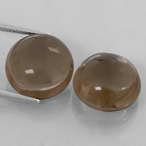 21.37 ct Brown Smoky Quartz Gemstone, Smoky Quartz Gem in Round Cabochon Shape for Sale.