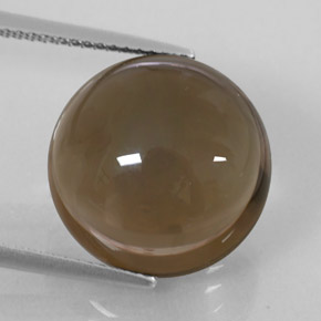 14.58 ct Brown Smoky Quartz Gemstone, Smoky Quartz Gem in Round Cabochon Shape for Sale.