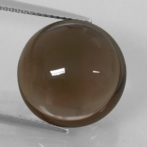 13.93 ct Brown Smoky Quartz Gemstone, Smoky Quartz Gem in Round Cabochon Shape for Sale.