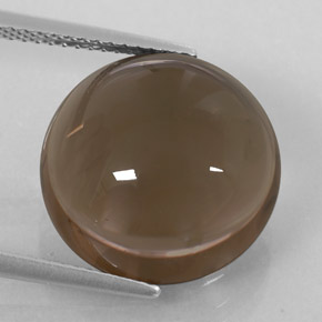 13.14 ct Brown Smoky Quartz Gemstone, Smoky Quartz Gem in Round Cabochon Shape for Sale.