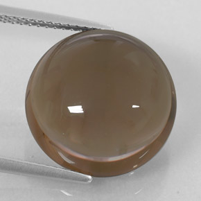 13.12 ct Brown Smoky Quartz Gemstone, Smoky Quartz Gem in Round Cabochon Shape for Sale.