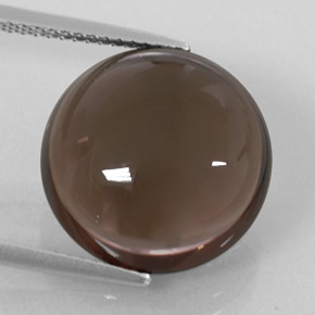 11.38 ct Brown Smoky Quartz Gemstone, Smoky Quartz Gem in Round Cabochon Shape for Sale.