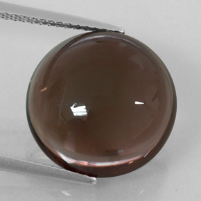 10.96 ct Brown Smoky Quartz Gemstone, Smoky Quartz Gem in Round Cabochon Shape for Sale.