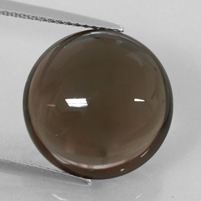 11.68 ct Brown Smoky Quartz Gemstone, Smoky Quartz Gem in Round Cabochon Shape for Sale.