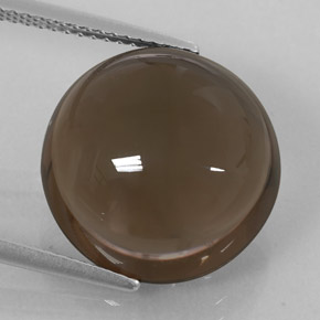 12.05 ct Brown Smoky Quartz Gemstone, Smoky Quartz Gem in Round Cabochon Shape for Sale.