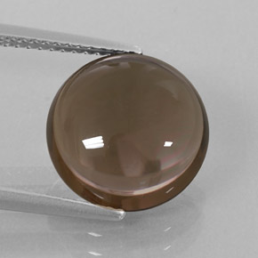 5.65 ct Brown Smoky Quartz Gemstone, Smoky Quartz Gem in Round Cabochon Shape for Sale.