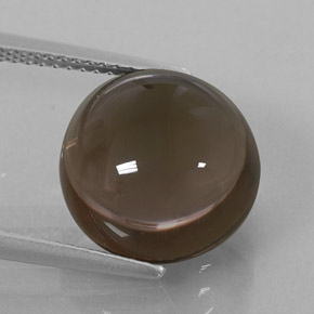 8.96 ct Brown Smoky Quartz Gemstone, Smoky Quartz Gem in Round Cabochon Shape for Sale.