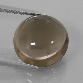 7.76 ct Brown Smoky Quartz Gemstone, Smoky Quartz Gem in Round Cabochon Shape for Sale.