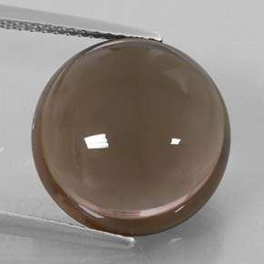 11.27 ct Brown Smoky Quartz Gemstone, Smoky Quartz Gem in Round Cabochon Shape for Sale.