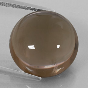 12.26 ct Brown Smoky Quartz Gemstone, Smoky Quartz Gem in Round Cabochon Shape for Sale.