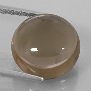 11.52 ct Brown Smoky Quartz Gemstone, Smoky Quartz Gem in Round Cabochon Shape for Sale.