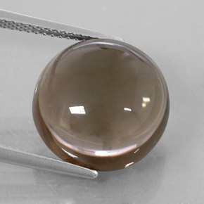 11.28 ct Brown Smoky Quartz Gemstone, Smoky Quartz Gem in Round Cabochon Shape for Sale.