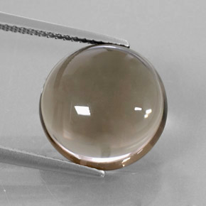 7.59 ct Brown Smoky Quartz Gemstone, Smoky Quartz Gem in Round Cabochon Shape for Sale.