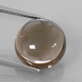 6.81 ct Brown Smoky Quartz Gemstone, Smoky Quartz Gem in Round Cabochon Shape for Sale.