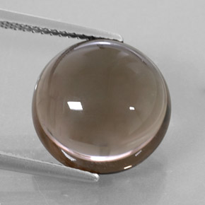 7.99 ct Brown Smoky Quartz Gemstone, Smoky Quartz Gem in Round Cabochon Shape for Sale.