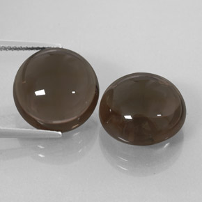 17.62 ct Brown Smoky Quartz Gemstone, Smoky Quartz Gem in Round Cabochon Shape for Sale.