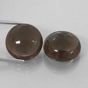 16.27 ctw Brown Smoky Quartz Gemstones, Smoky Quartz Gems in Round Cabochon Shape for Sale.