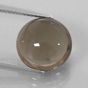 6.26 ct Brown Smoky Quartz Gemstone, Smoky Quartz Gem in Round Cabochon Shape for Sale.